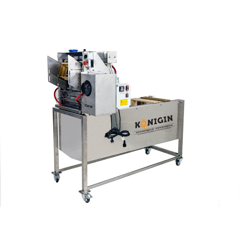 Odvíčkovací stůl s automatickým podavačem, pohyblivý stůl pro odvíčkované rámky se sítem a ventilem Odvíčkovací stůl s automatickým podavačem, pohyblivý stůl pro odvíčkované rámky se sítem a ventilem