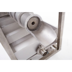 Odvíčkovací stůl s automatickým podavačem a lisem na víčka s výkonnosti 200kg/h