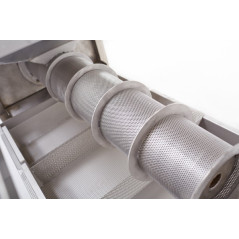 Odvíčkovací stůl s automatickým podavačem a lisem na víčka s výkonnosti 200kg/h