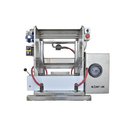 Odvíčkovací stůl s automatickým podavačem a lisem na víčka s výkonnosti 200kg/h